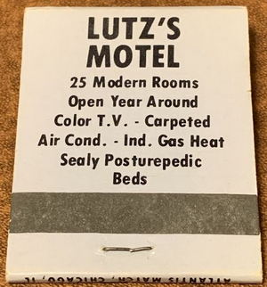 Lutzs Truck Stop and Motel (Brissettes Restaurant) - Matchbook (newer photo)